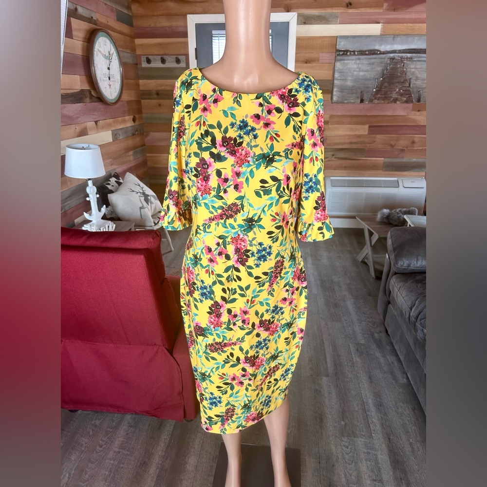 Calvin Klein yellow cocktail dress